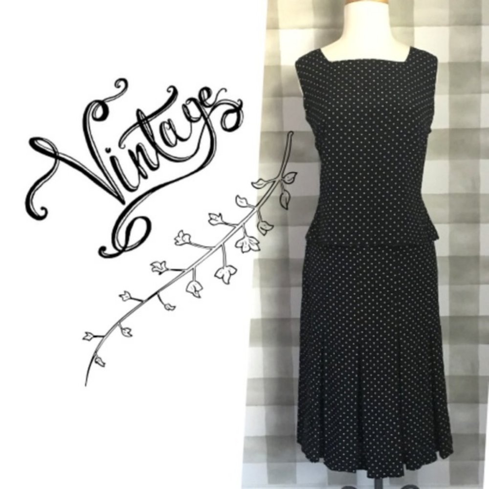 DANY Polkadot Black Skirt Set Made in Italy - Picture 4 of 17